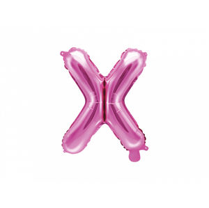 PartyDeco Fóliový balónek Mini - Písmeno X 35cm růžový