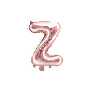 PartyDeco Fóliový balónek Mini - Písmeno Z 35cm růžovo-zlatý