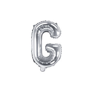 PartyDeco Fóliový balónek Mini - Písmeno G stříbrný 35cm