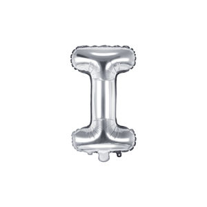 PartyDeco Fóliový balónek Mini - Písmeno I stříbrný 35cm