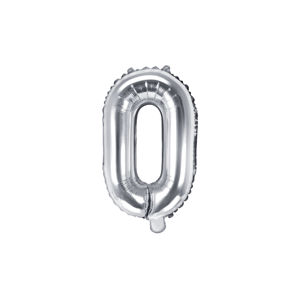 PartyDeco Fóliový balónek Mini - Písmeno O stříbrný 35cm