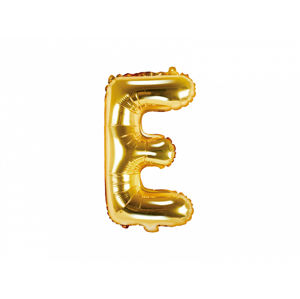 PartyDeco Fóliový balónek Mini - Písmeno E zlatý 35cm