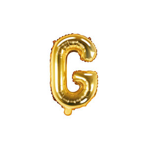 PartyDeco Fóliový balónek Mini - Písmeno G zlatý 35cm
