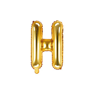 PartyDeco Fóliový balónek Mini - Písmeno H zlatý 35cm