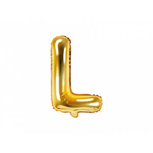 PartyDeco Fóliový balónek Mini - Písmeno L zlatý 35cm