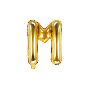 PartyDeco Fóliový balónek Mini - Písmeno M zlatý 35cm