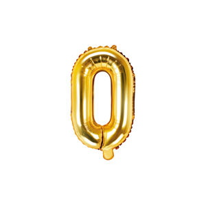 PartyDeco Fóliový balónek Mini - Písmeno O zlatý 35cm