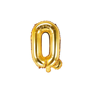 PartyDeco Fóliový balónek Mini - Písmeno Q zlatý 35cm
