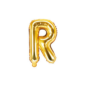 PartyDeco Fóliový balónek Mini - Písmeno R zlatý 35cm