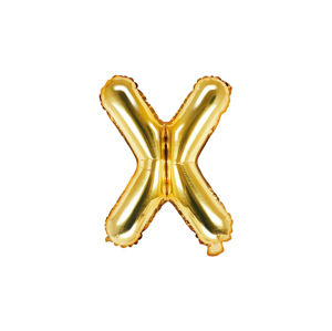 PartyDeco Fóliový balónek Mini - Písmeno X zlatý 35cm