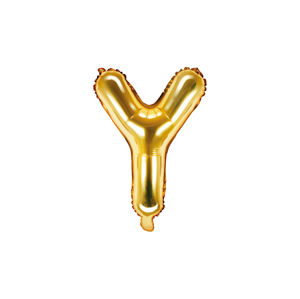 PartyDeco Fóliový balónek Mini - Písmeno Y zlatý 35cm