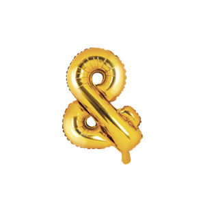 PartyDeco Fóliový balónek Mini - Symbol & zlatý 35cm
