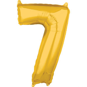Amscan Fóliový balónek narozeninové číslo 7 zlatý 66cm