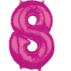 Amscan Fóliový balónek narozeninové číslo 8 růžový 66cm