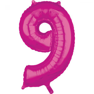 Amscan Fóliový balónek narozeninové číslo 9 růžový 66cm
