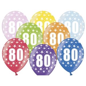 PartyDeco Balónek s číslem 80 narozeninový