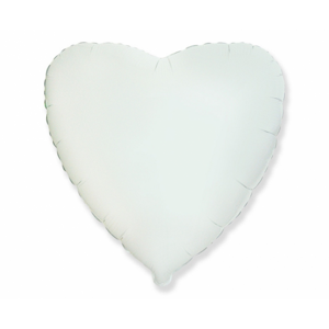 Flexmetal Fóliový balón Srdce saten - Bílé 43 cm