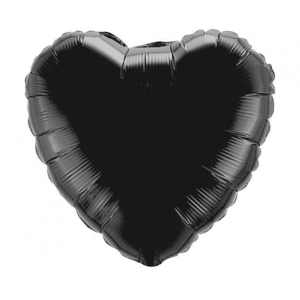 Flexmetal Fóliový balónek Srdce - Černé 43 cm