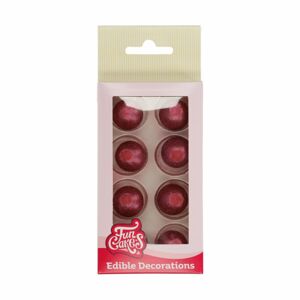 Funcakes Čokoládové kuličky Pearl Ruby - Metalické červené 8 ks