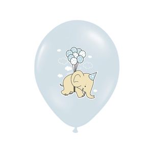 PartyDeco Balón pastelový slon modrý