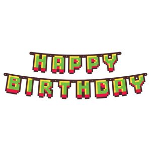 Godan Banner Happy Birthday - Minecraft 160 cm