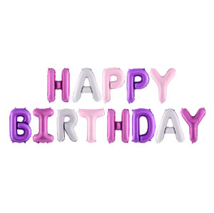 PartyDeco Fóliový balón - písmo Happy Birthday