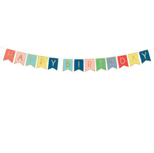 PartyDeco Banner - Happy Birthday mix barev 15 x 175 cm
