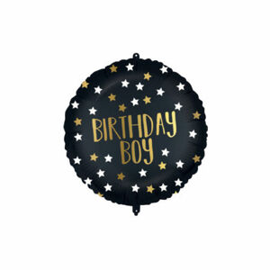 Procos Fóliový balón - Černo zlatý Birthday Boy 46 cm