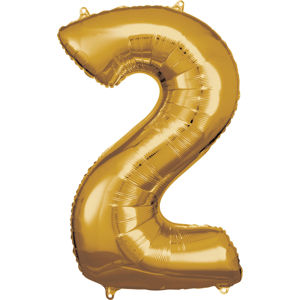 Amscan Balónek fóliový narozeninové číslo 2 - zlatý 86 cm