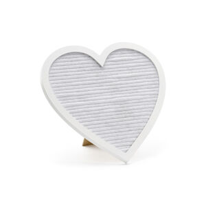 PartyDeco Svatební tabule - Bílé srdce 31 x 29 cm
