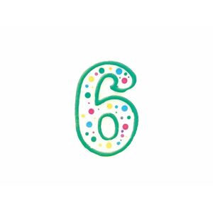 Wilton Zeleno-bílá narozeninová svíčka číslice 6