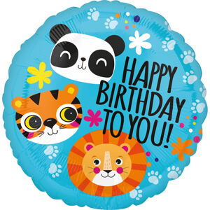 Amscan Fóliový balón - Zvířátka Happy Birthday To You