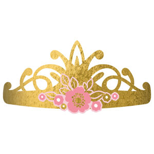Amscan Zlaté korunky - Princess / Labuť 8 ks