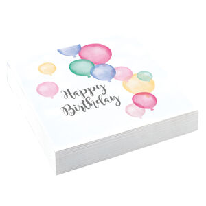 Amscan Ubrousky Happy Birthday - Pastelové balóny 33 x 33 cm