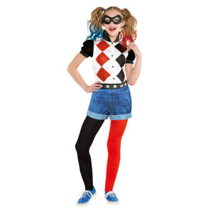 Amscan Detský kostým - Čierno-červená Harley Quinn Velikost - děti: 10 - 12 let