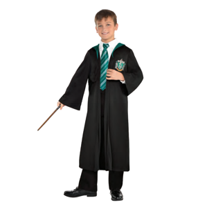 Amscan Detský čarodejnícky plášť Slizolin - Harry Potter Velikost - děti: 8 - 10 let