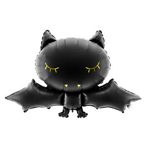 PartyDeco Fóliový balón - černozlatý netopýr 80x52cm
