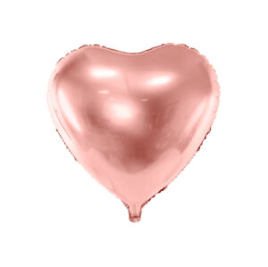 PartyDeco Fóliový balón srdce - růžovo-zlatý