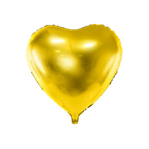 PartyDeco Fóliový balón srdce - zlaté 45 cm