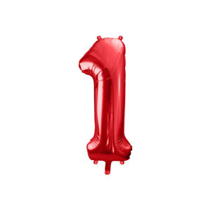PartyDeco Balónek fóliový narozeninové číslo 1 - červený 86  cm