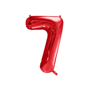 PartyDeco Balónek fóliový narozeninové číslo 7 - červený 86 cm