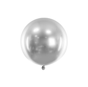 PartyDeco Balónek chromový stříbrný 60 cm