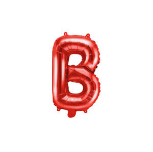 PartyDeco Fóliový balón Mini - Písmeno B 35 cm rudý