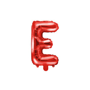 PartyDeco Fóliový balón Mini - Písmeno E 35 cm rudý