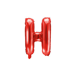 PartyDeco Fóliový balón Mini - Písmeno H 35 cm rudý