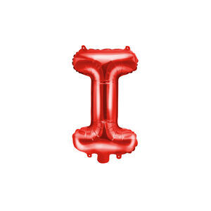 PartyDeco Fóliový balón Mini - Písmeno I 35 cm rudý