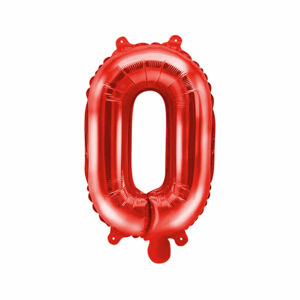 PartyDeco Fóliový balón Mini - Písmeno O 35 cm rudý