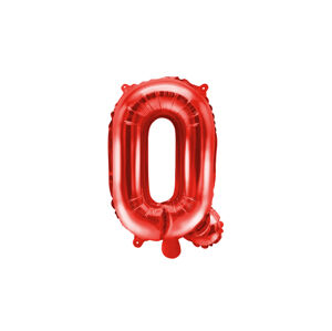 PartyDeco Fóliový balón Mini - Písmeno Q 35 cm rudý