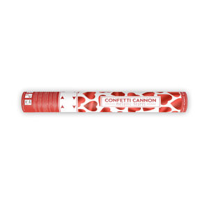 PartyDeco Vystřelovací konfety - Červená srdíčka 40 cm