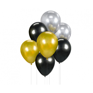 Godan Balónová kytice - černá, zlatá, stříbrná 7 ks